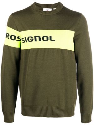 Rossignol logo-stripe knit sweatshirt - Green