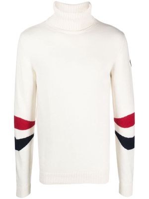 Rossignol stripe-print roll-neck jumper - White