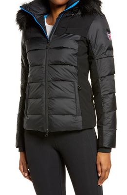 Rossignol Surfusion Waterproof Jacket with Faux Fur Trim in Black