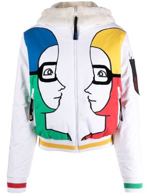 Rossignol x JCC Space hooded bomber jacket - White