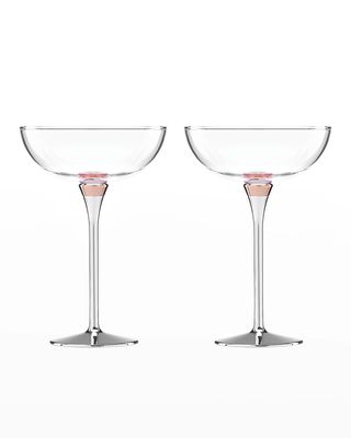 rosy glow coupe glasses, set of 2