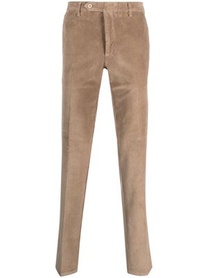 Rota pressed-crease corduroy slim-fit trousers - Brown