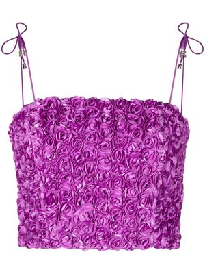 ROTATE 3D flower cropped top - Purple