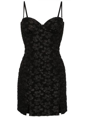 ROTATE 3D jacquard mini dress - Black