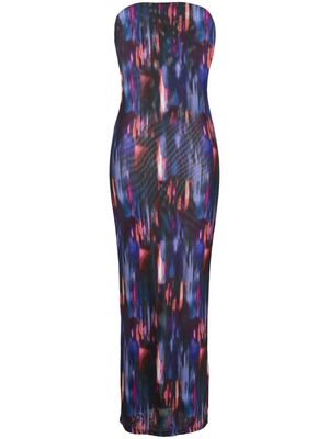 ROTATE abstract-print sleeveless maxi dress - Blue