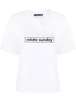 ROTATE Aster logo-embroidered T-shirt - White