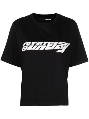 ROTATE Aster logo-print T-shirt - Black