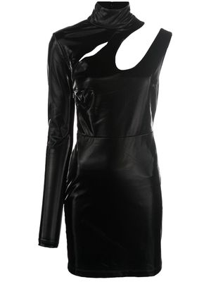 ROTATE asymmetric one-sleeve mini dress - Black