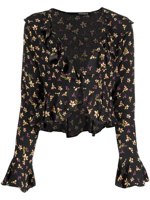 ROTATE Birger Christensen floral-print blouse - Black
