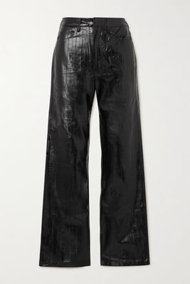 ROTATE Birger Christensen - Rotie Faux Textured-leather Straight-leg Pants - Black
