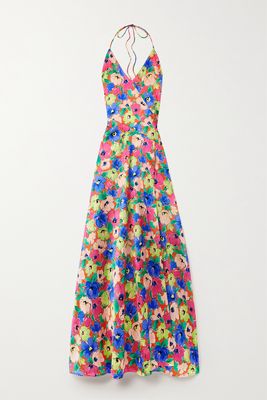 ROTATE Birger Christensen - Shalonda Floral-print Satin Maxi Dress - Pink