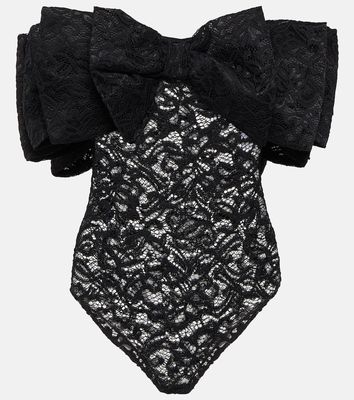 Rotate Bow-detail lace bodysuit