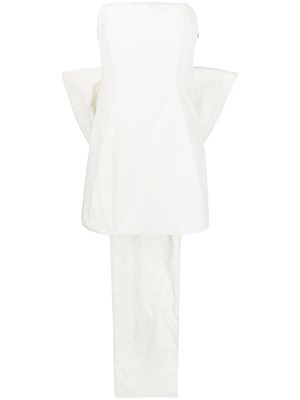ROTATE bow-embellished strapless minidress - White