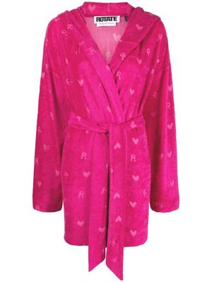 ROTATE brushed belted coat - Pink
