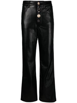 ROTATE button-embellished high-waist trousers - Black