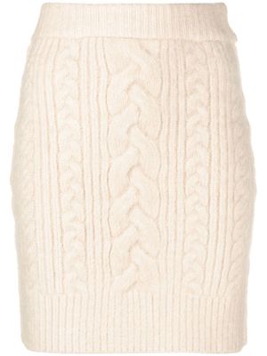 ROTATE cable-knit mini skirt - Neutrals