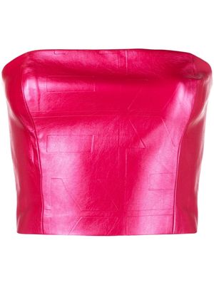 ROTATE coated strapless crop top - Pink