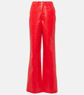 Rotate Croc-effect faux leather straight pants