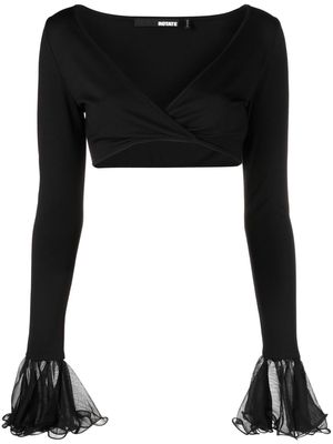 ROTATE cropped long-sleeve top - Black