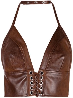 ROTATE cropped sleeveless top - Brown