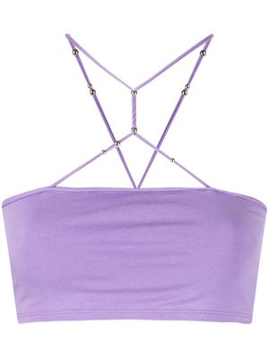ROTATE cropped strap-detail top - Purple