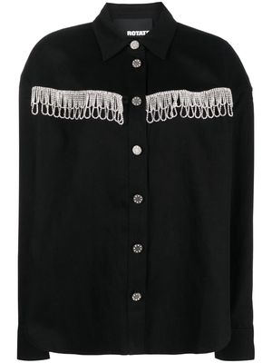 ROTATE crystal-embellished long-sleeve shirt - Black