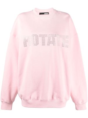 ROTATE crystal-logo organic cotton sweatshirt - Pink