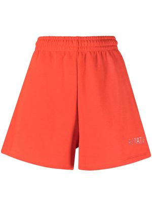 ROTATE crystal-logo track shorts - Red