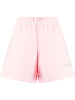 ROTATE crytal-logo track shorts - Pink