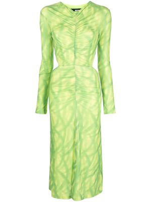 ROTATE cut-out detail ruched dress - Green