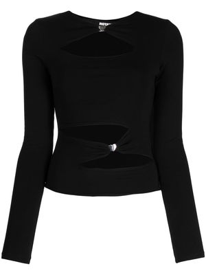 ROTATE cut-out long-sleeve top - Black