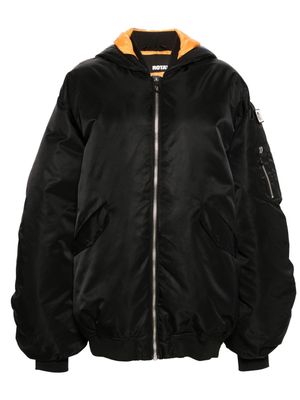 ROTATE drop-shoulder hooded bomber jacket - Black