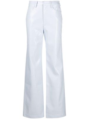 ROTATE embossed-finish straight-leg trousers - Blue