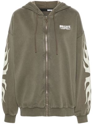 ROTATE Enzyme cotton hoodie - Green