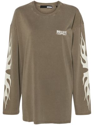 ROTATE Enzyme organic cotton T-shirt - Brown