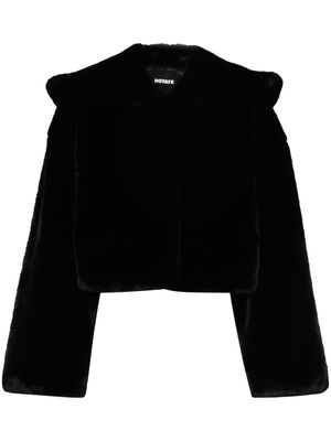 ROTATE faux-fur cropped jacket - Black