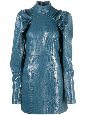 ROTATE faux-leather dress - Blue