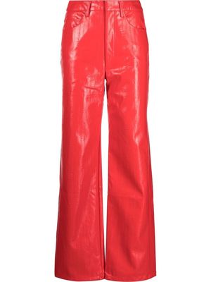 ROTATE faux leather trousers - Red