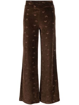 ROTATE flared track pants - Brown