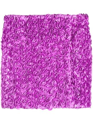 ROTATE floral-appliqué short shorts - Purple