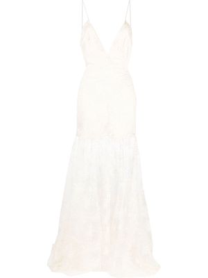 ROTATE floral lace trimmed gown - 11-0103 EGRET