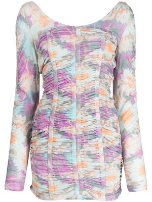ROTATE floral-print ruched sweater dress - Multicolour