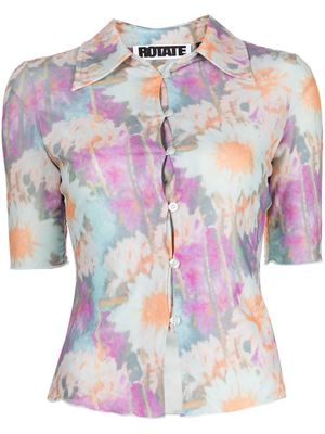ROTATE floral-print short-sleeved shirt - Multicolour
