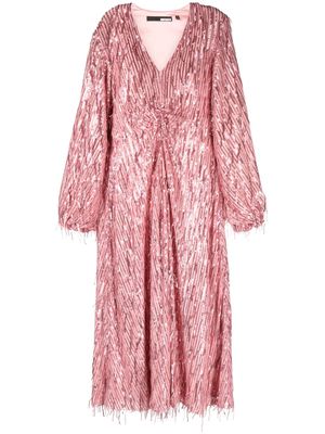 ROTATE fringed sequin-embellished maxi dress - Pink