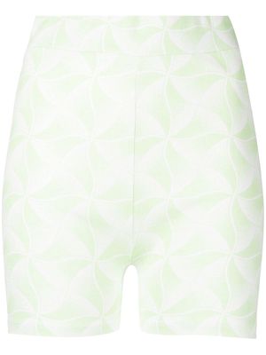 ROTATE geometric-print cycling shorts - Green