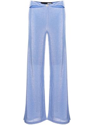 ROTATE glittery flared trousers - Blue