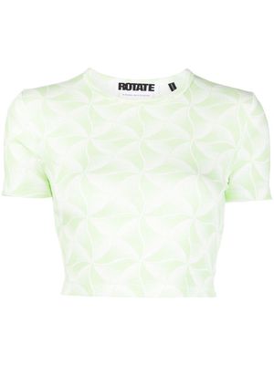 ROTATE graphic-print cropped T-shirt - Green
