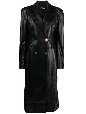 ROTATE heart-button double-breasted coat - Black