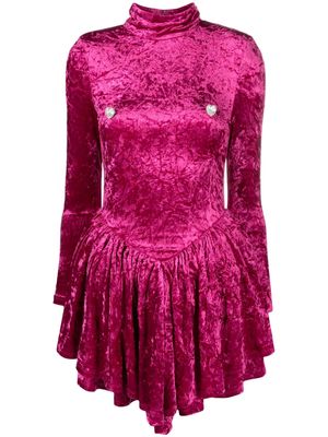 ROTATE heart-charm velvet minidress - Pink