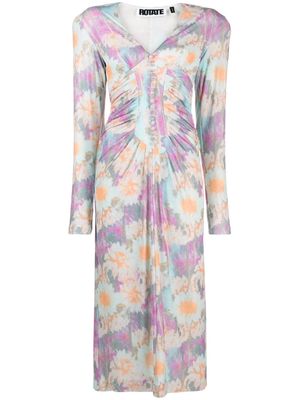 ROTATE Heather floral-print midi dress - Pink
